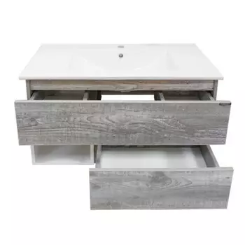 Тумба-умывальник Comforty «Турин-90М», дуб бежевый с раковиной 90E