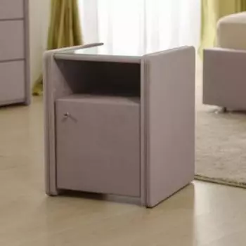 Узкая тумба «Алеро» с дверцей, 410435515 мм, премиум велюр, цвет пыльная сирень