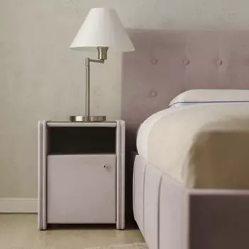 Узкая тумба «Алеро» с дверцей, 410435515 мм, премиум велюр, цвет пыльная сирень