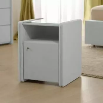 Узкая тумба «Алеро» с дверцей, 410435515 мм, премиум велюр, цвет звездная пыль