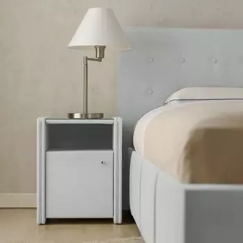 Узкая тумба «Алеро» с дверцей, 410435515 мм, премиум велюр, цвет звездная пыль