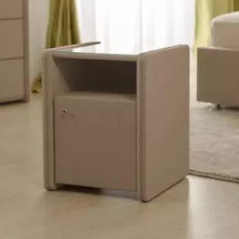 Узкая тумба «Алеро» с дверцей, 410435515 мм, премиум велюр, цвет пески касабланки