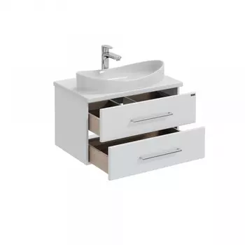 Тумба "Вегас 70" 2 ящика, подвесная с раковиной "Вега 70" литой мрамор