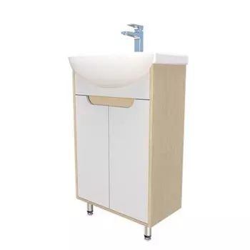 Тумба «Венера 50», с раковиной «Элегия», 450300820 мм, цвет белый/сонома