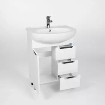 Тумба VIANT «Барселона 60» 1 створка, 3 ящика 280х580х820 мм, с раковиной ERICA 60