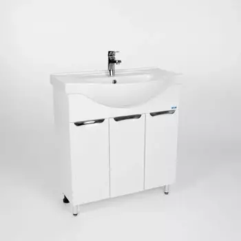 Тумба VIANT «Лима» 3 створки, 330х760х820 мм, белая, с раковиной ERICA 80