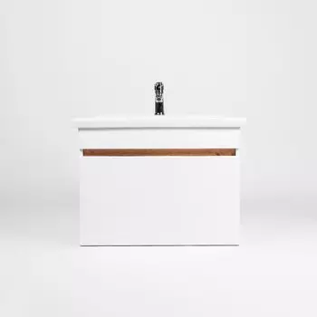 Тумба VIANT «Мальта» 1 ящик, подвесная, 380х460х500 мм, с раковиной COMO 50