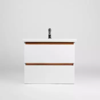 Тумба VIANT «Мальта» 2 ящика, подвесная 425х655х560 мм, с раковиной COMO 70
