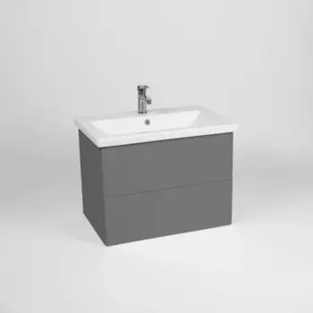 Тумба VIANT «София» 2 ящика, подвесная, 430х560х500 мм, цвет графит, с раковиной COMO 60