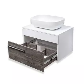 Тумба "Вудлайн 65" подвесная, камень с раковиной "CUATRO" 49 х 39, 45 х 65 х 55 см