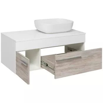 Тумба "Вудлайн 85" подвесная, скандинавский дуб с раковиной "TERZO 60" 45 х 85 х 53 см