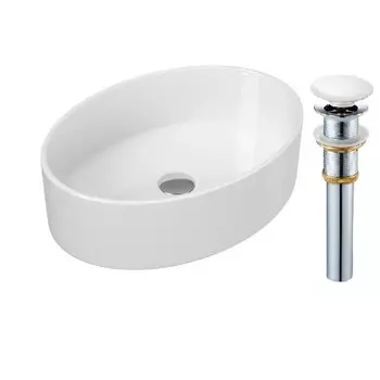 Тумба "Вудлайн 85" подвесная, скандинавский дуб с раковиной "OVALE 50" 45 х 85 х 49 см