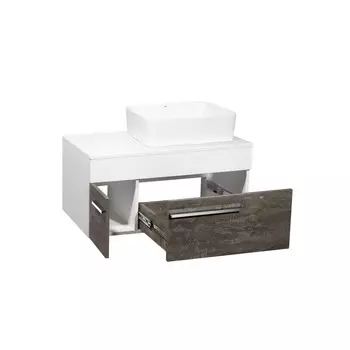 Тумба "Вудлайн 85" подвесная, железный камень с раковиной "TRE" 48 х 37, 45 х 85 х 53 см