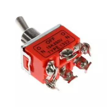 Тумблер, 250 В, 15 А, ON-OFF-ON, 6c