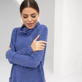 Туника женская Charutti «Магия цвета. 2 в 1, васильковый, снуд в комплекте», размер 54