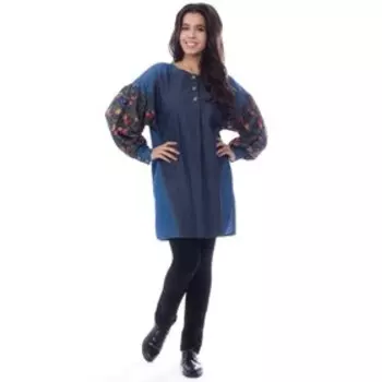 Туника женская, размер 50, цвет синий