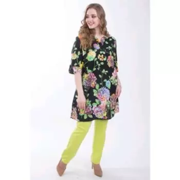 Туника женская, размер 52, цвет чёрный