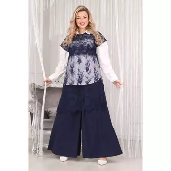 Туника женская, размер 52, цвет синий