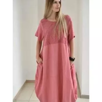 Туника женская, размер 52, цвет тёмно-розовый