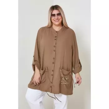 Туника женская, размер 54, цвет хаки