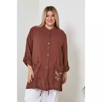 Туника женская, размер 56, цвет коричневый