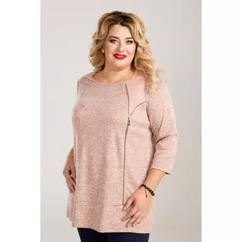 Туника женская, размер 56, цвет пудровый