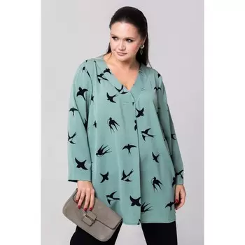 Туника женская, размер 60, цвет зелёный