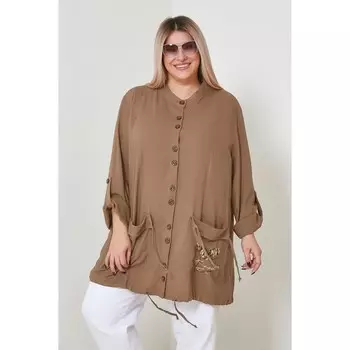 Туника женская, размер 68, цвет хаки