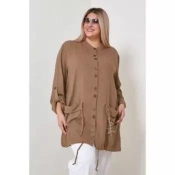 Туника женская, размер 70, цвет хаки