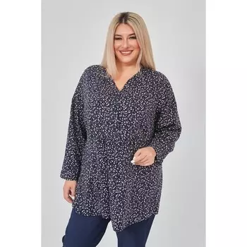 Туника женская, размер 74, цвет тёмно-синий