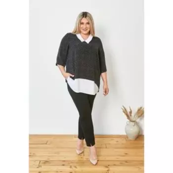Туника женская, размер 74, цвет угольный