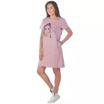 Туника женская с коротким рукавом, размер 44, цвет розовый