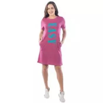 Туника женская с коротким рукавом, размер 52, цвет фуксия