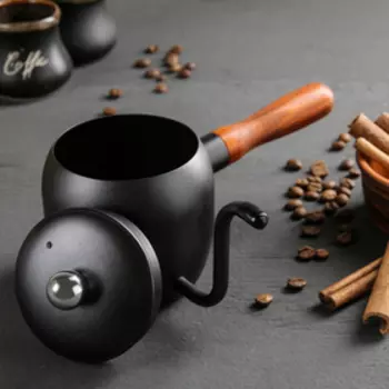 Турка, 500 мл, деревянная ручка, чёрная