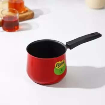 Турка «Корсика», 450 мл, 209,57,5 см, пластиковая ручка, антипригарное покрытие, цвет чёрный