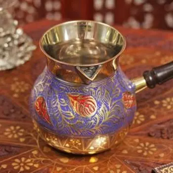 Турка, 450 мл, латунь, цветная эмаль