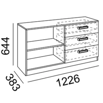 ТВ тумба Walker, 3831126644 мм, цвет ясень шимо светлый / белый