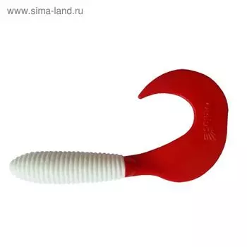 Твистер Helios Credo White & Red, 8.5 см, 7 шт. (HS-11-003)