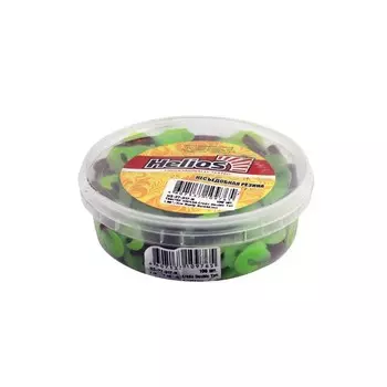 Твистер несъедоб. Helios Credo Double Tail 1,96"/5 см Rusty Gold n Lime 100шт, HS-27-017-N