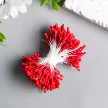 Тычинки для цветов "Капельки матовые красные" d=1,5 мм набор 400 шт длина 6 см