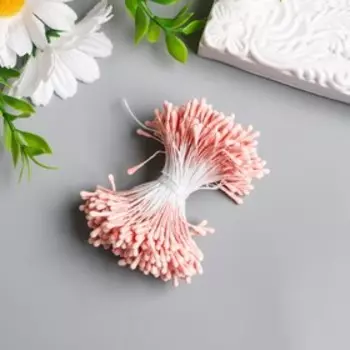 Тычинки для цветов "Капельки матовые розовая пастилай" d=1,5 мм набор 400 шт длина 6 см