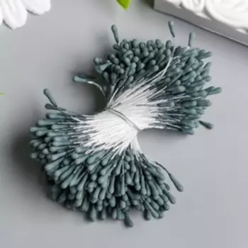 Тычинки для цветов "Капельки матовые серые" d=1,5 мм набор 400 шт длина 6 см