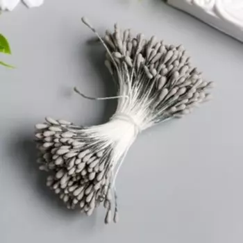 Тычинки для цветов "Капельки матовые тёмно-бежевые" d=1,5 мм набор 400 шт длина 6 см