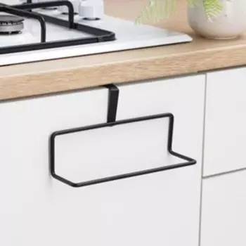 УЦЕНКА Держатель для полотенец на дверцу, 19×6×10,5 см, цвет чёрный