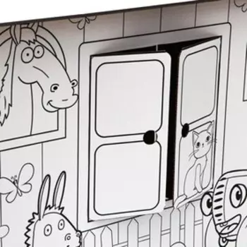 УЦЕНКА Дом из картона "Дом-раскраска" набор для творчества, Синий трактор