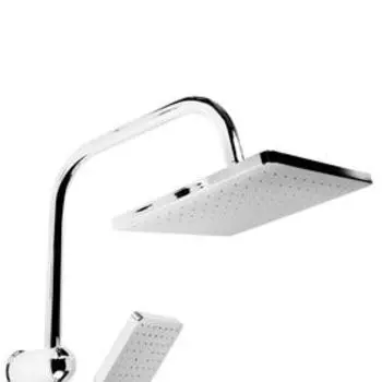 УЦЕНКА Душевая система ZEIN Z1001, тропическая и ручная лейка, шланги, стойка, мыльница