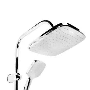 УЦЕНКА Душевая система ZEIN Z1004, тропическая и ручная лейка, шланги, стойка, мыльница