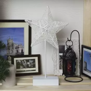 УЦЕНКА Фигура на подставке световая "Звезда плетеная", 22х22 см, АА*3 (не в компл.), 10 LED
