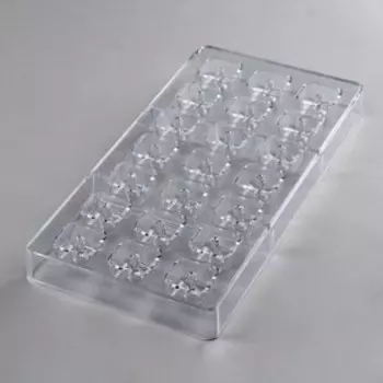 УЦЕНКА Форма для шоколада и конфет «Пончик в форме квадрата», 21 ячейка, 33×16,2 см