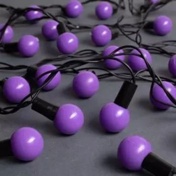УЦЕНКА Гирлянда "Нить" 10 м с насадками "Шарики 2.5 см", IP44, тёмная нить, 100 LED, свечение фиолетовое, 8 режимов, 220 В